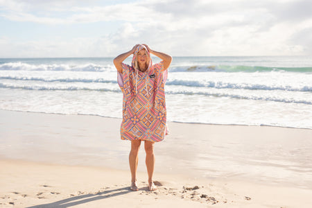 Rosy Tides - Hooded Towel Recycled Sand Free