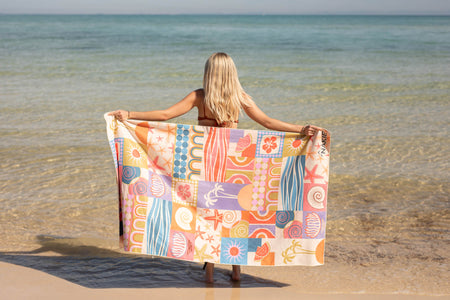 Retro Shores - Recycled Sand Free Beach Towel