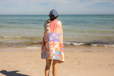 Retro Shores - Recycled Sand Free Beach Towel