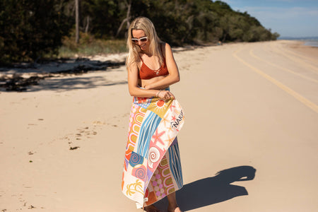 Retro Shores - Recycled Sand Free Beach Towel