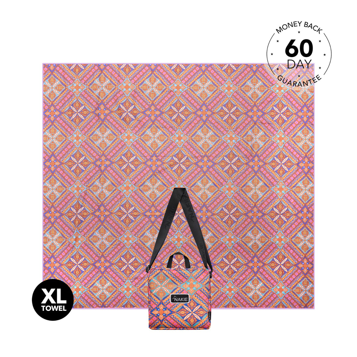 XL Rosy Tides - Recycled Sand Free Beach Blanket