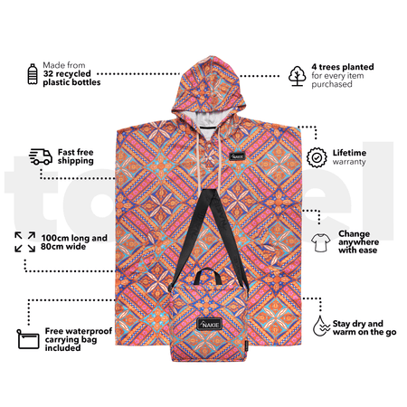 Rosy Tides - Hooded Towel Recycled Sand Free