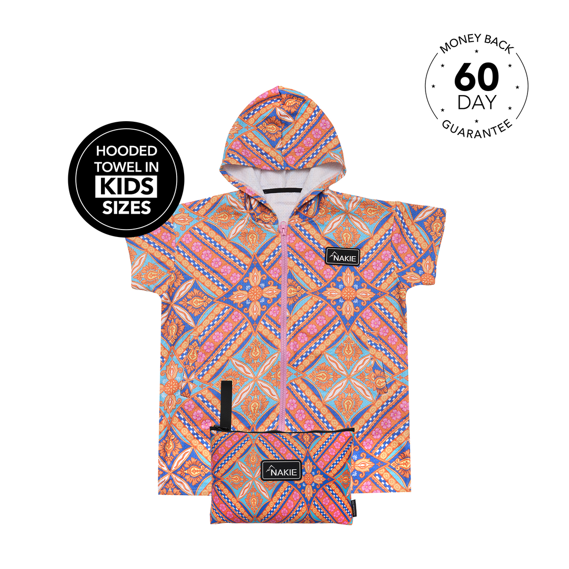 Rosy Tides - Kids Hooded Towel Recycled Sand Free