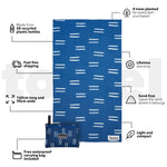 Studio shot of Nakie's recycled sand-free beach towel, highlighting its key benefits. preview #3