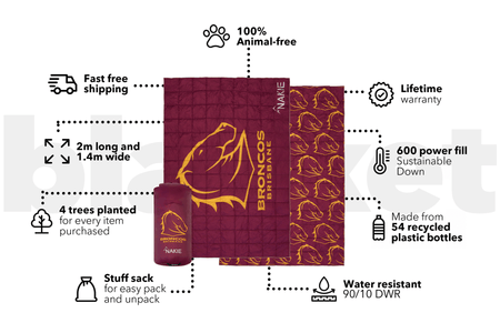 Broncos - NRL Sustainable Down Puffy Blanket