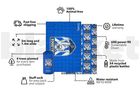 Bulldogs - NRL Sustainable Down Puffy Blanket