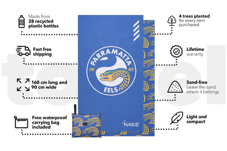 Eels - NRL Recycled Sand Free Beach Towel