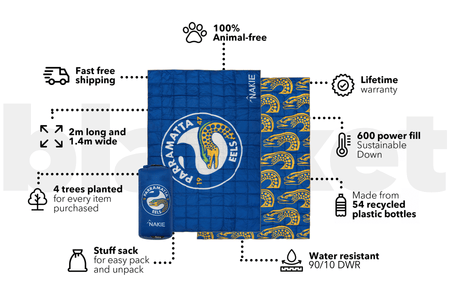 Eels - NRL Sustainable Down Puffy Blanket