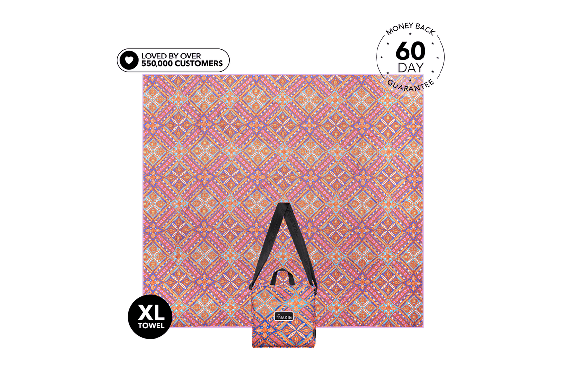 XL Rosy Tides - Recycled Sand Free Beach Blanket