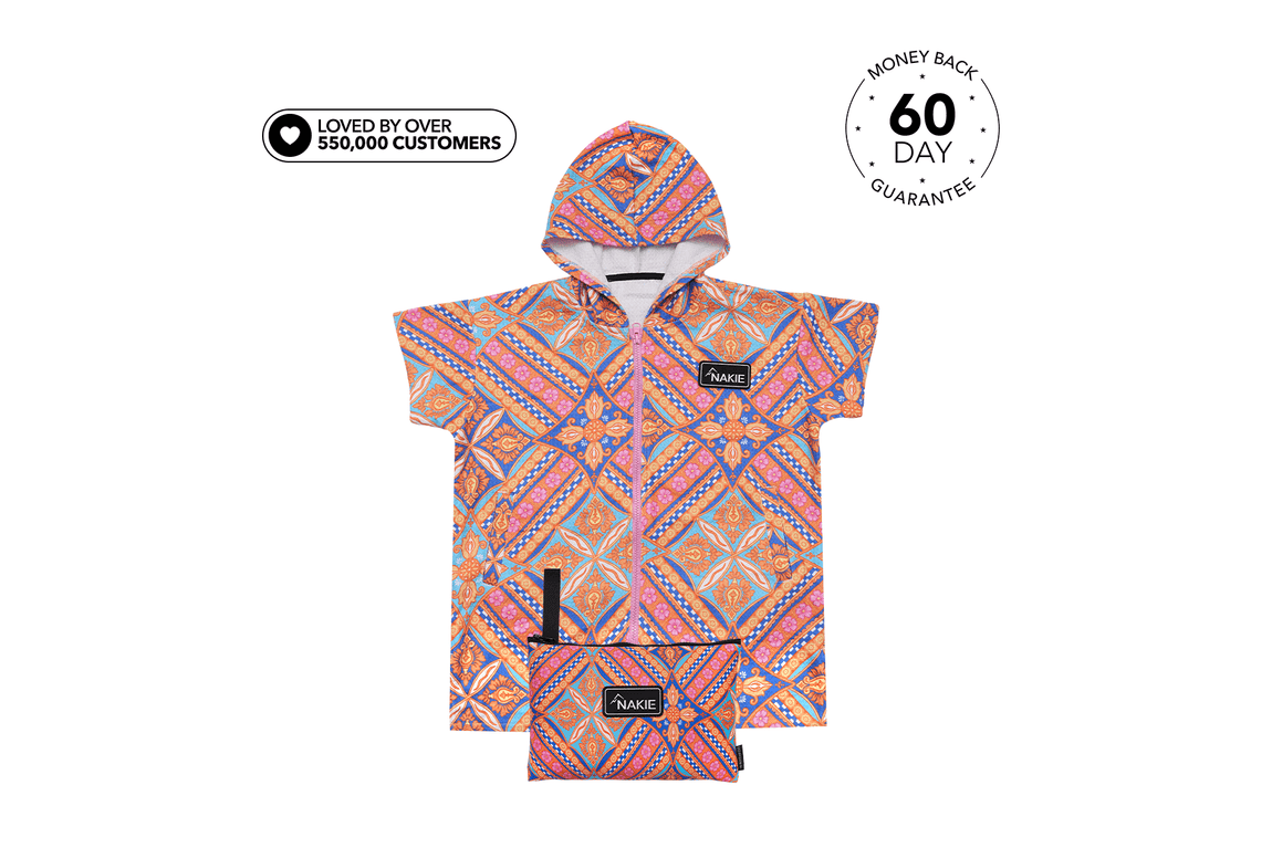 Rosy Tides - Kids Hooded Towel Recycled Sand Free