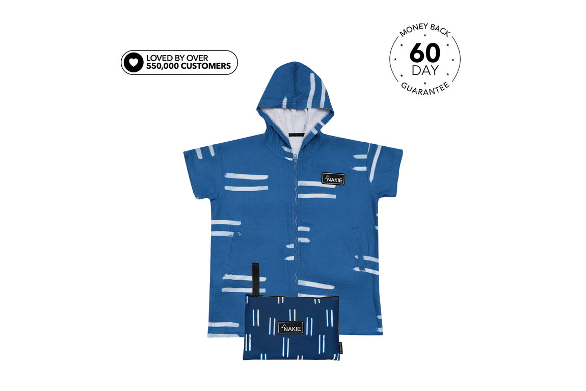 Salty Waves - Kids Hooded Towel Recycled Sand Free