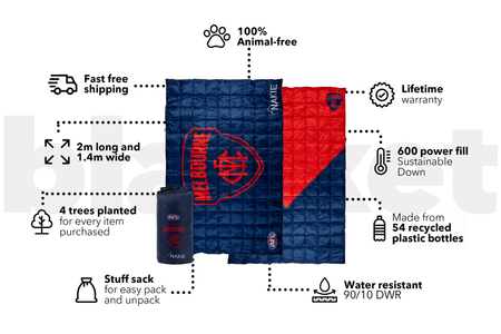 Melbourne Demons - AFL Sustainable Down Puffy Blanket