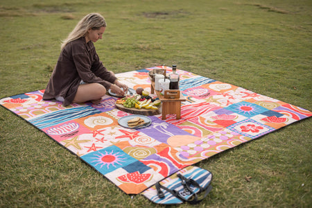 Retro Shores - Recycled Picnic Blanket