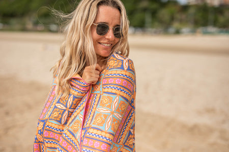 Rosy Tides - Recycled Sand Free Beach Towel