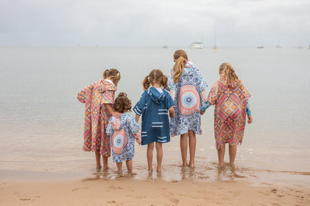 Rosy Tides - Kids Hooded Towel Recycled Sand Free