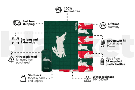 Rabbitohs - NRL Sustainable Down Puffy Blanket