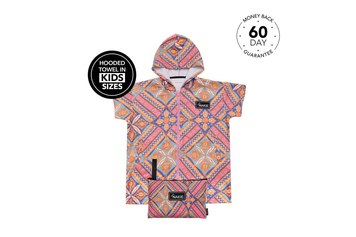 Rosy Tides - Kids Hooded Towel Recycled Sand Free