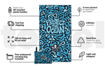 Blue and navy wavy patterned recycled towel with 