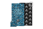 Recycled beach towel with turquoise abstract wave pattern, 