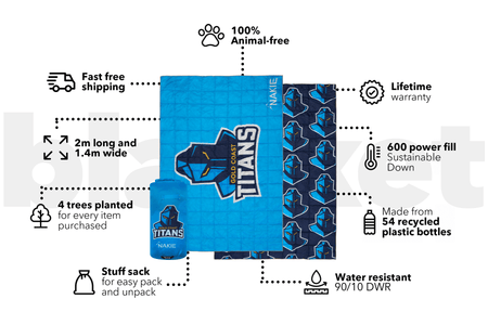 Titans - NRL Sustainable Down Puffy Blanket